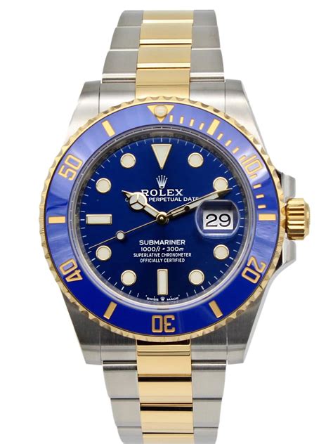 rolex submariner bicolor blue|2023 rolex submariner blue dial.